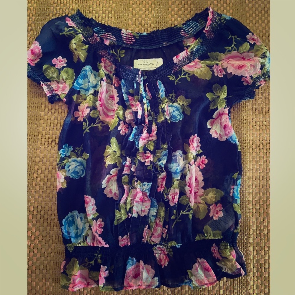 Abercrombie & Fitch Floral Sheer Blouse